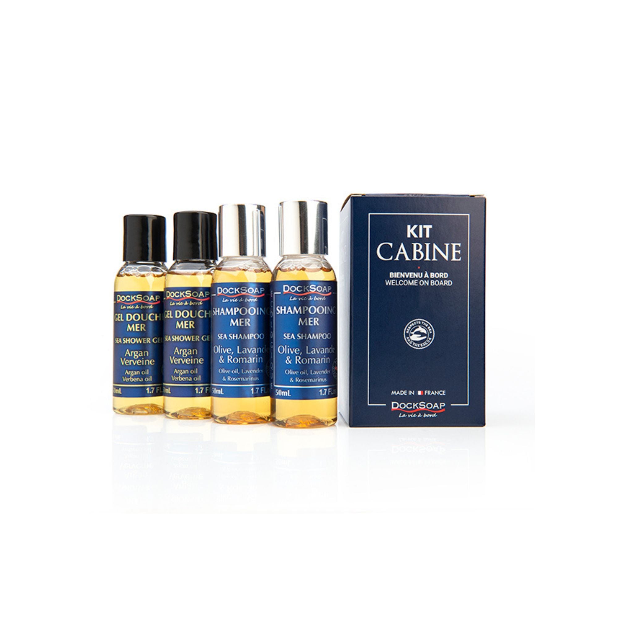 Kit Cabine : 2 gel douche argan + shampoing lavande + mini spray cabine