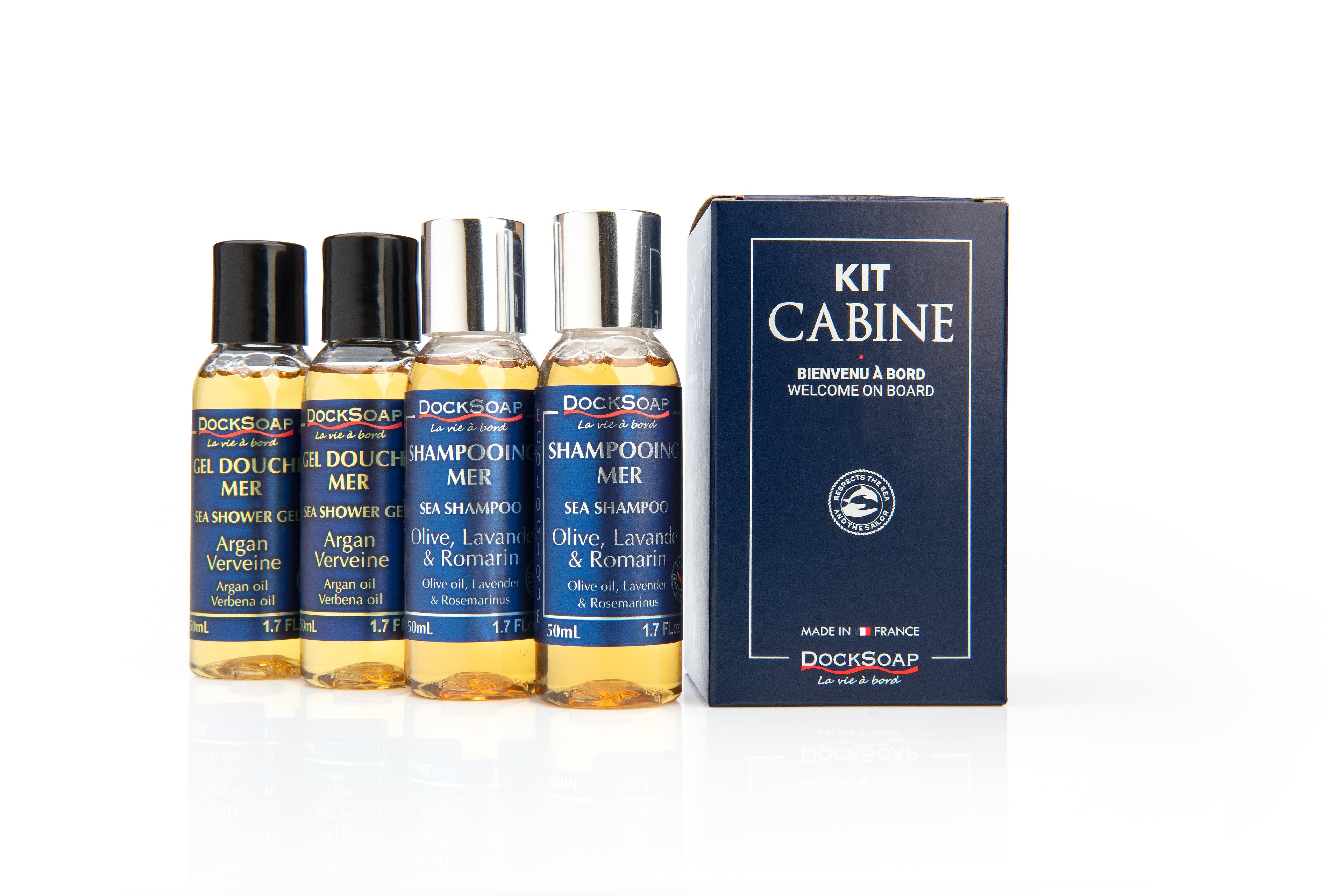 Kit Cabine : 2 gel douche argan + shampoing lavande + mini spray cabine