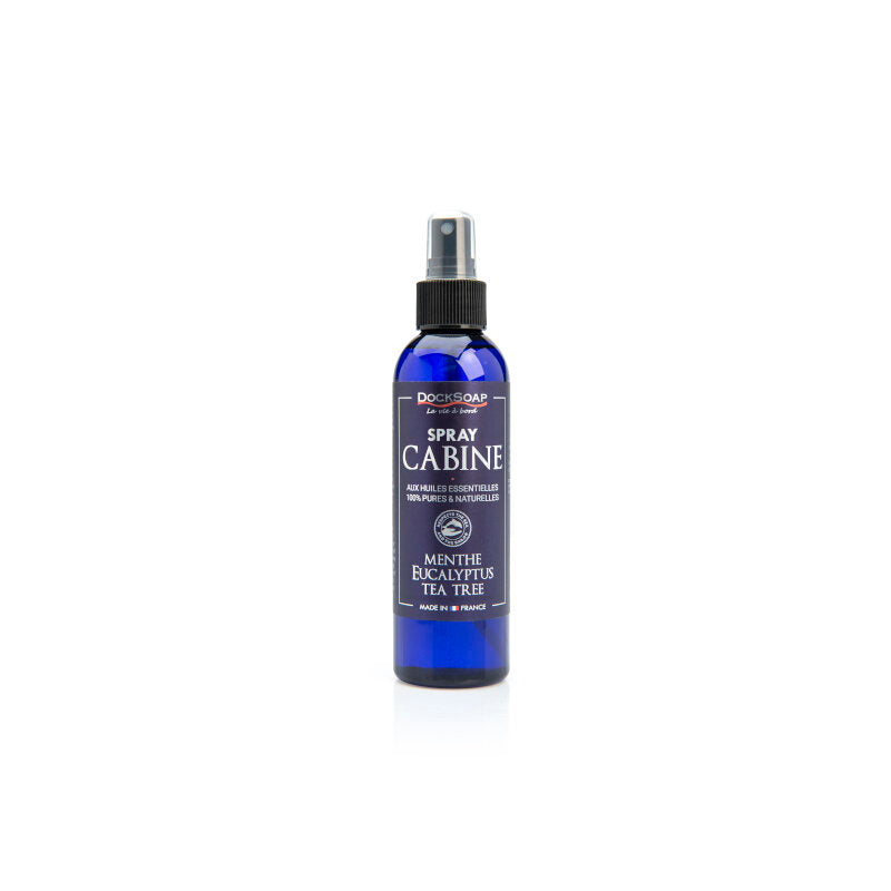 Spray cabine assainisseur d'air bleu 200 ml HE Menthe, Eucalyptus et Tea tree